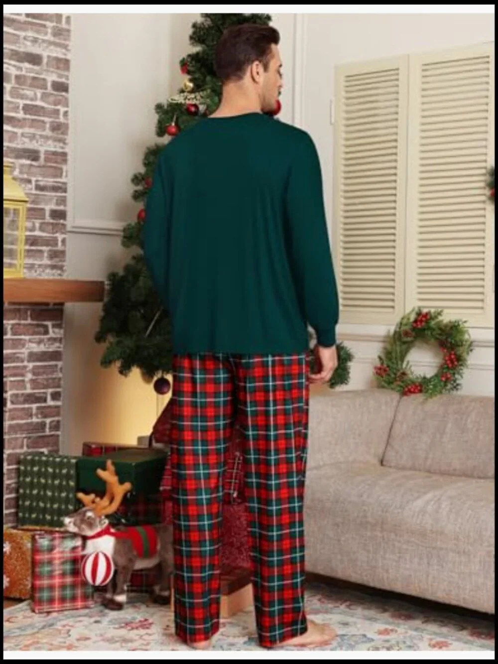 Men's Pajama Set with Pockets, Long Sleeve, Modal Fabric